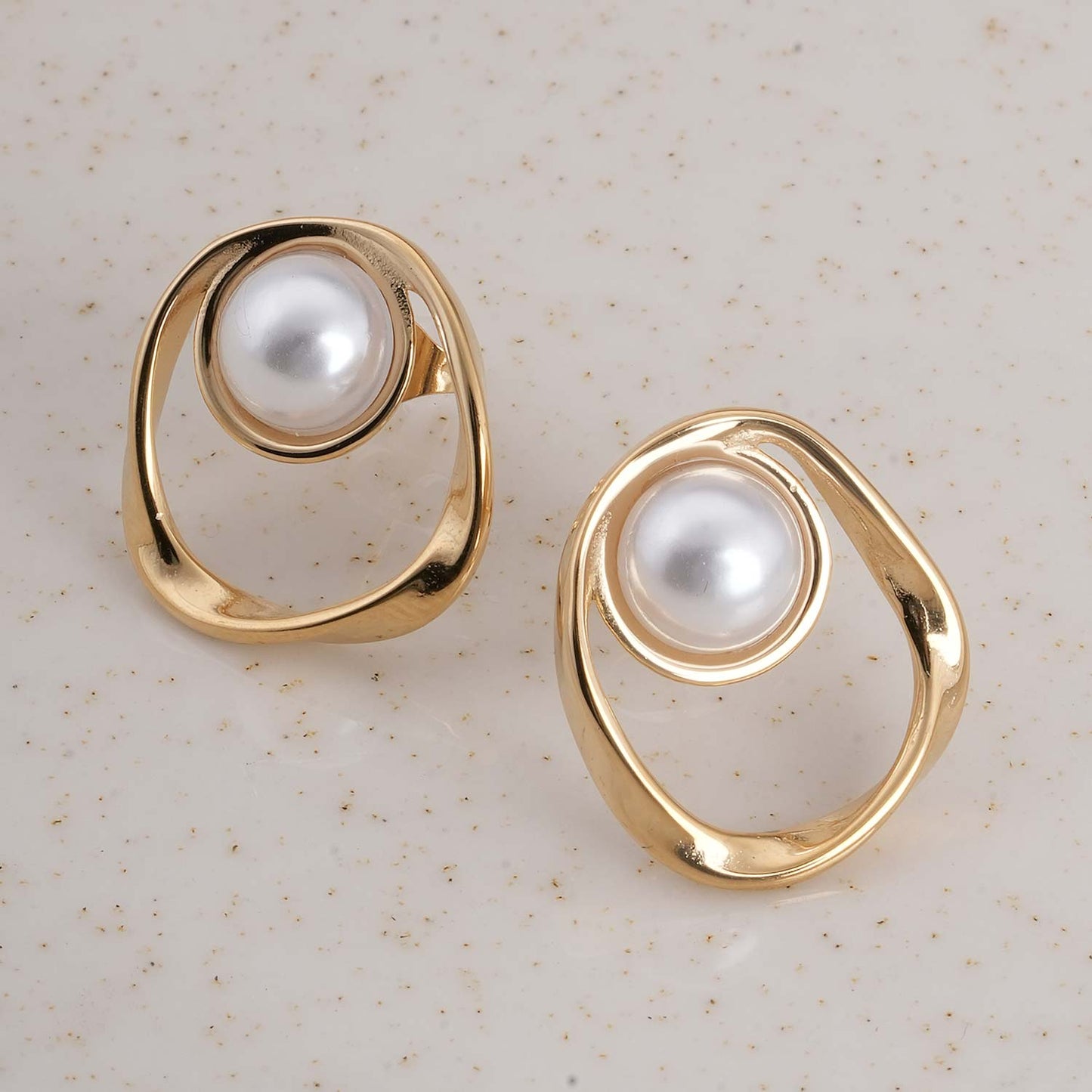 Pearl Center Abstract Earrings