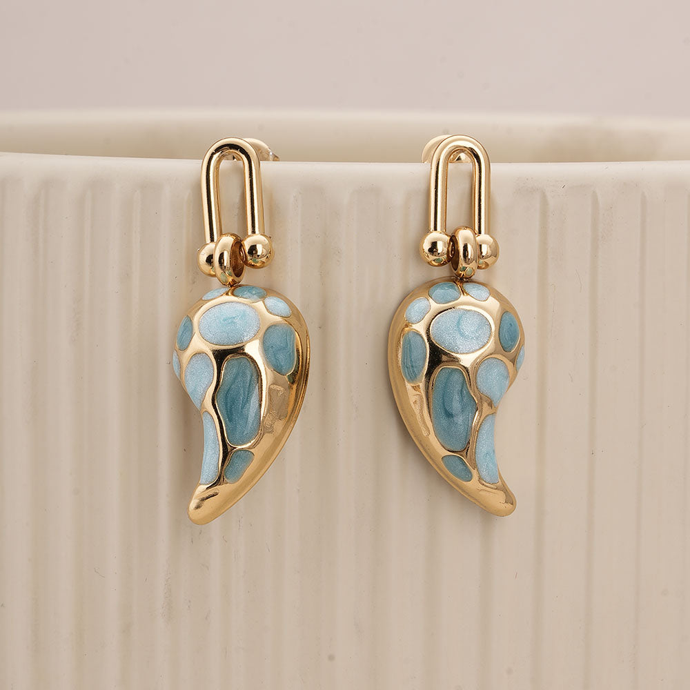 Spotted Swirl Drop Earrings