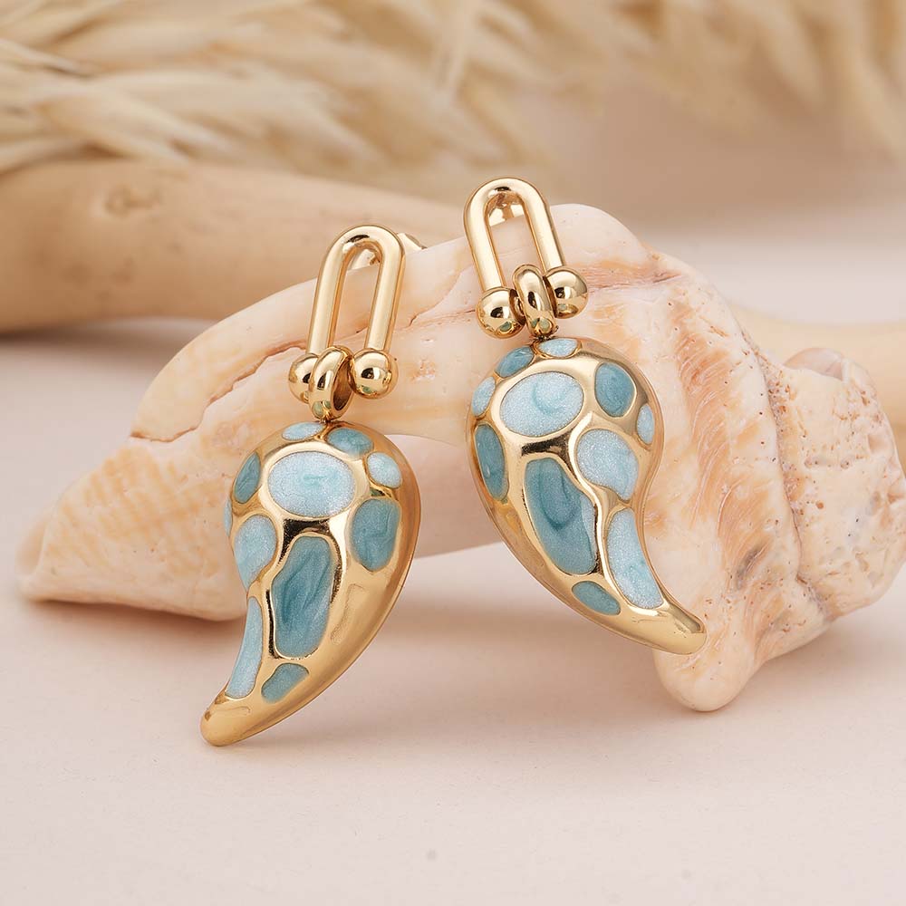 Spotted Swirl Drop Earrings