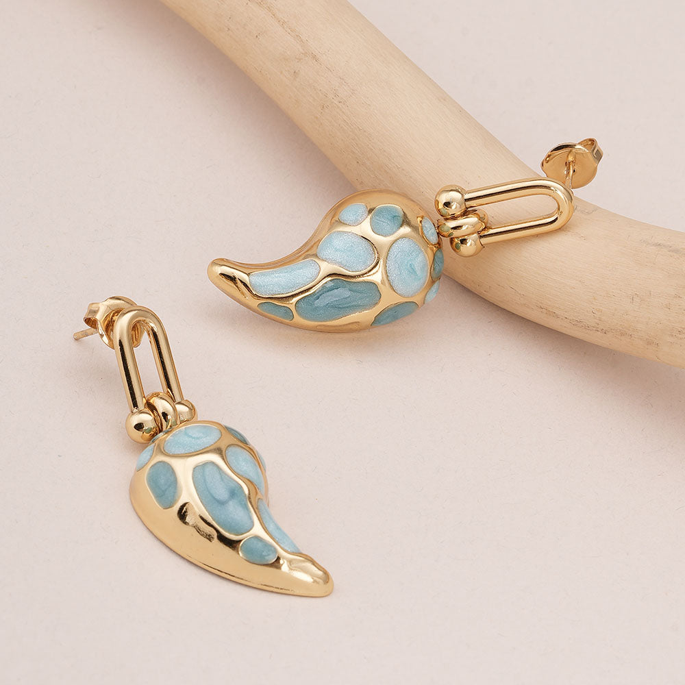 Spotted Swirl Drop Earrings