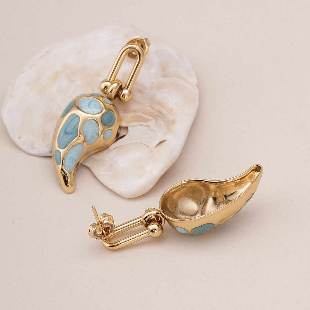 Spotted Swirl Drop Earrings