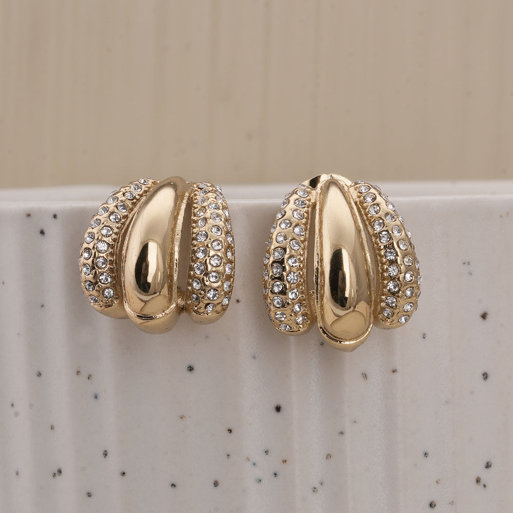 Radiant Gold & Crystal Luxe Earrings