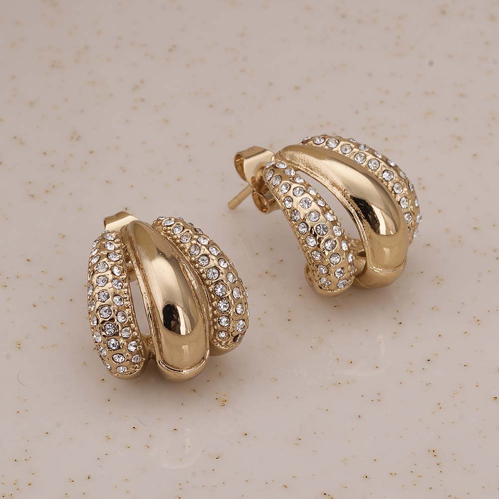 Radiant Gold & Crystal Luxe Earrings