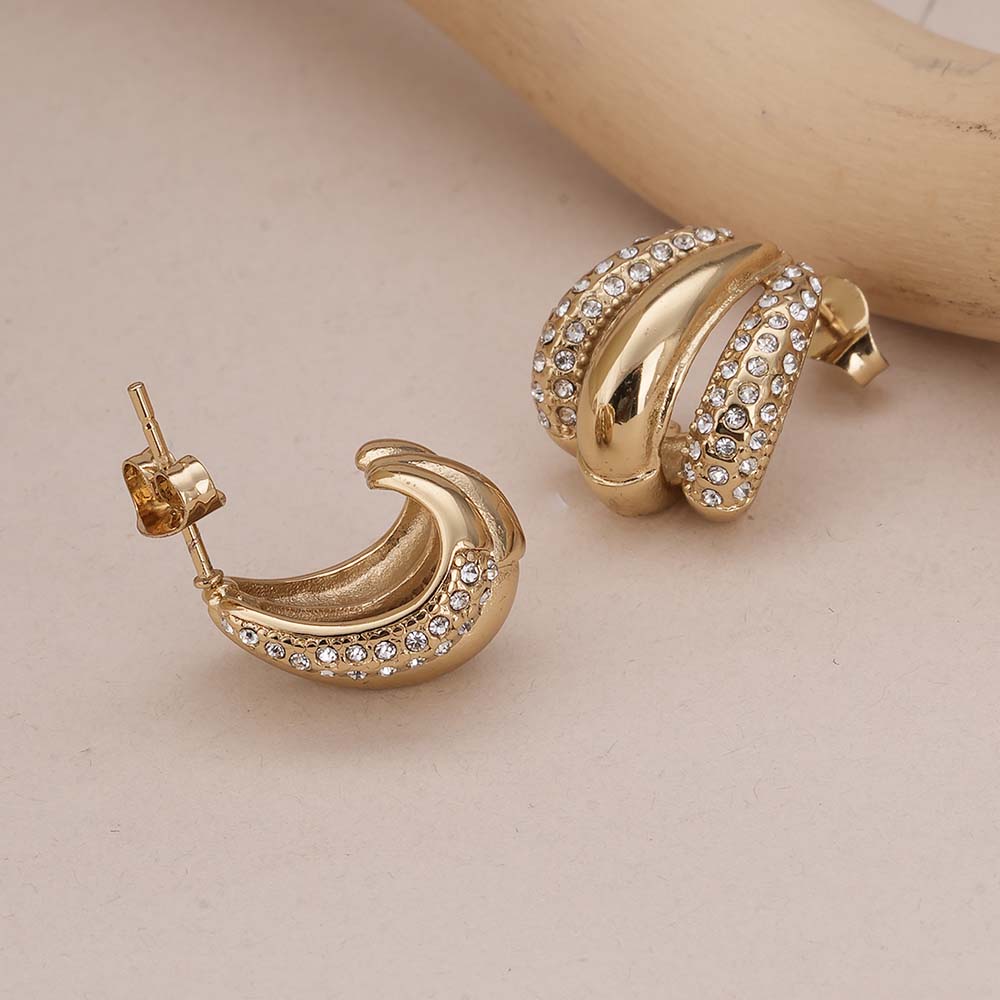 Radiant Gold & Crystal Luxe Earrings