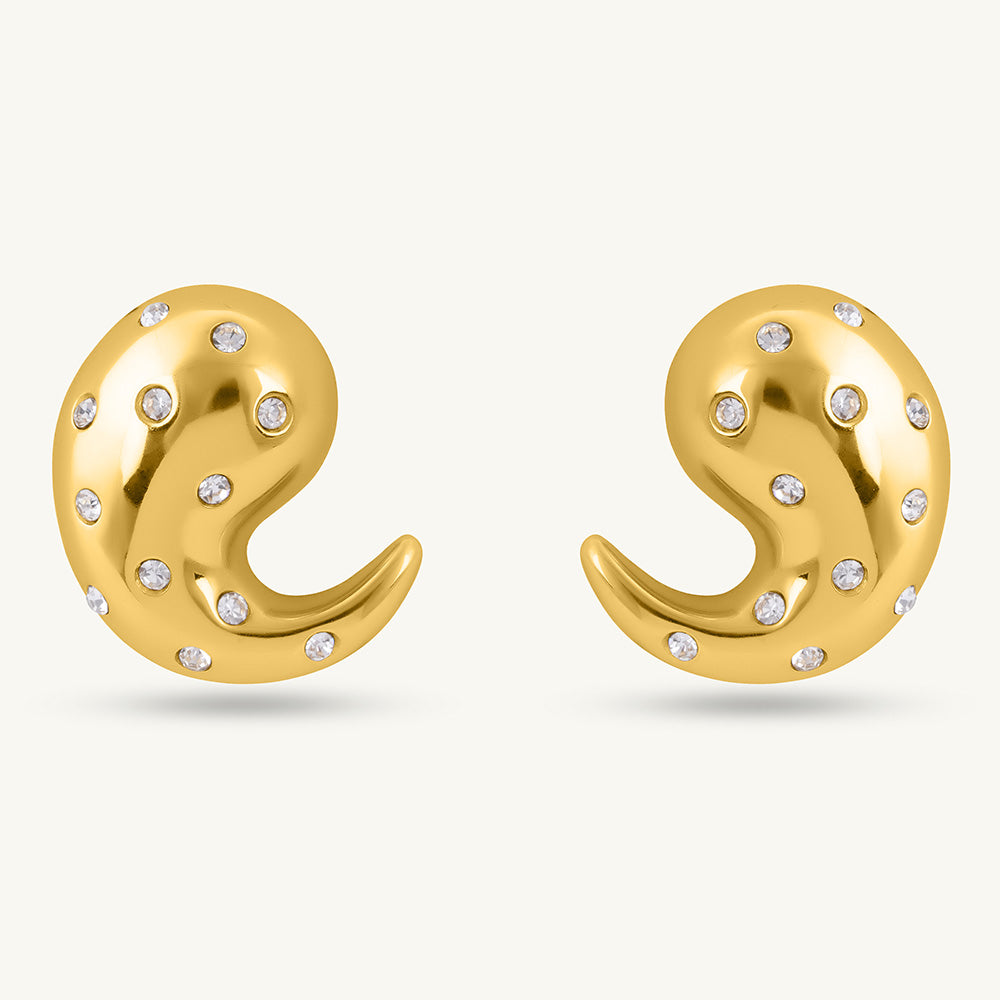 Golden Spark Paisley Earrings