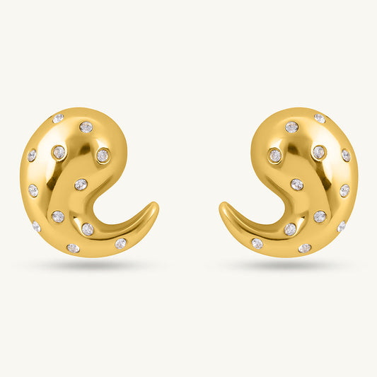 Golden Spark Paisley Earrings