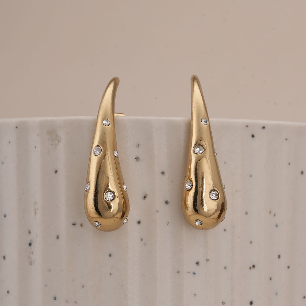 Golden Drizzle Crystal Earrings