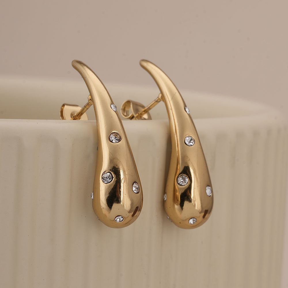 Golden Drizzle Crystal Earrings
