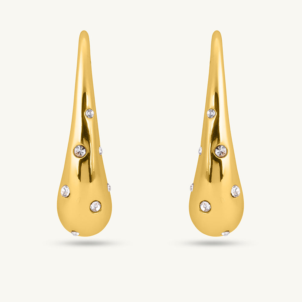 Golden Drizzle Crystal Earrings