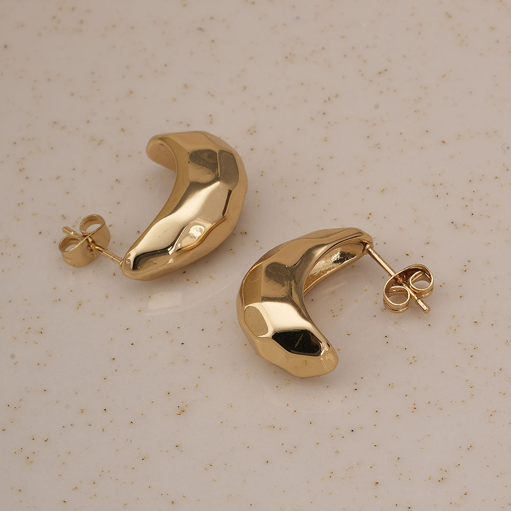 Lunar Gold Crescent Earrings