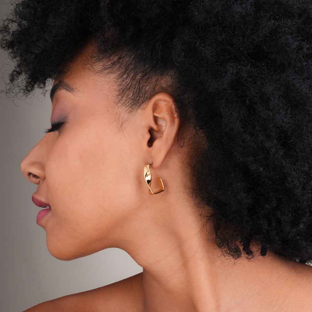 Twisted Gold Hoop Earrings