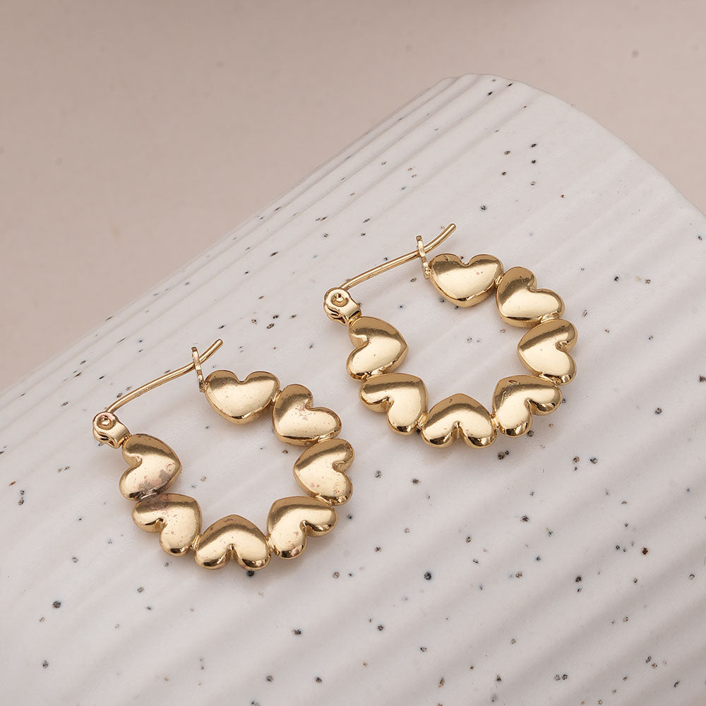 Heart Link Hoop Earrings