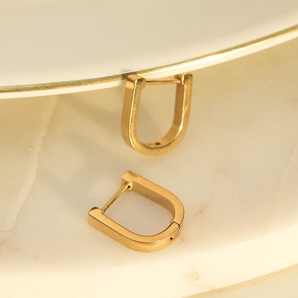 U-Shaped Hoop Earrings