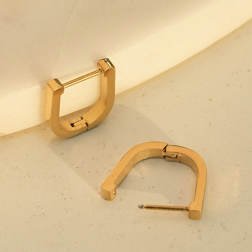 U-Shaped Hoop Earrings