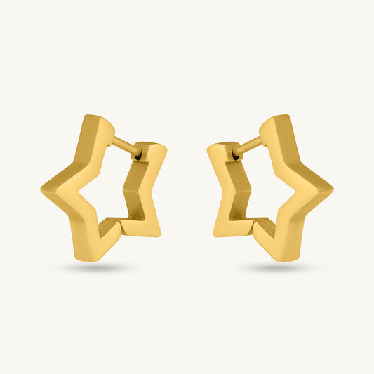 Outline Star Huggie Earrings