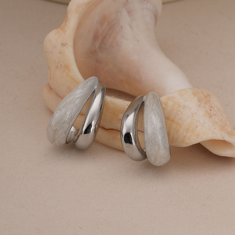 Two-Tone Stud Earrings