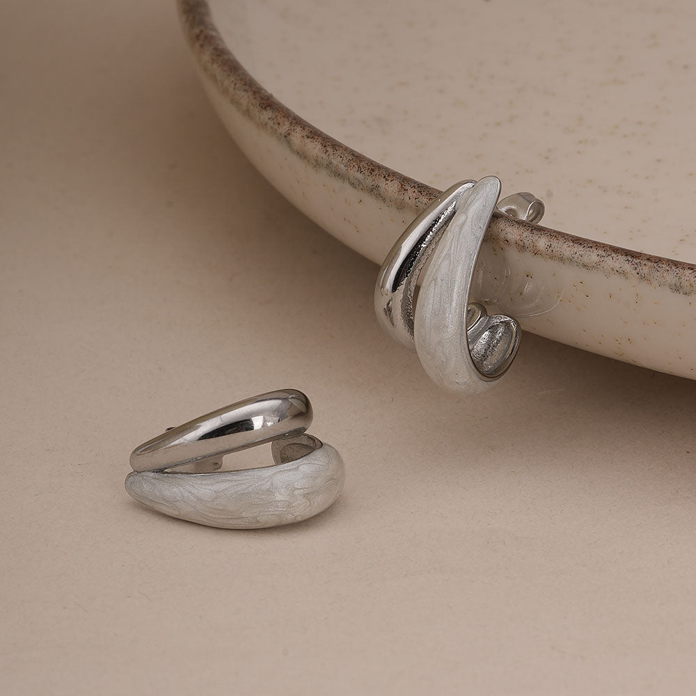 Two-Tone Stud Earrings