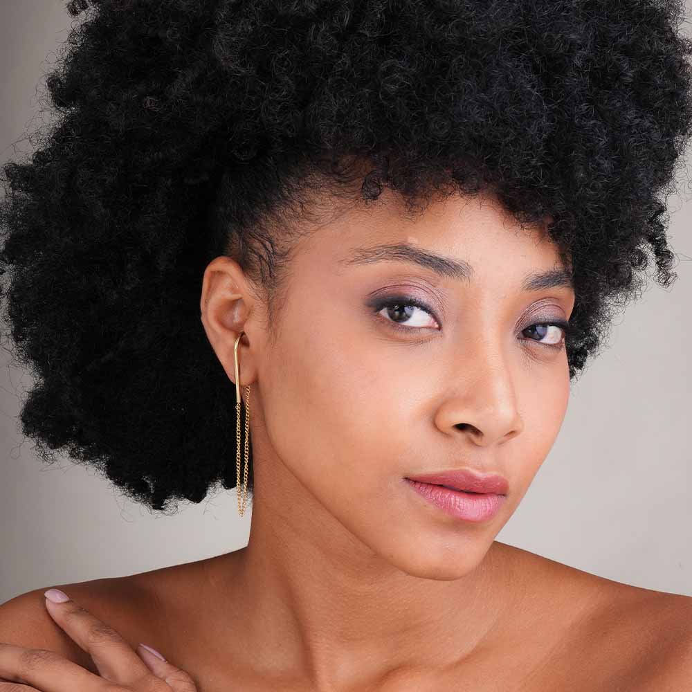 Gold Chain Drop Hook Earrings