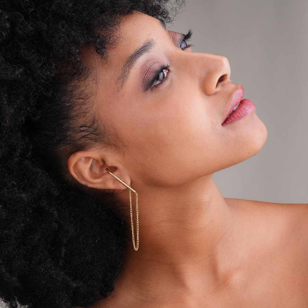 Gold Chain Drop Hook Earrings