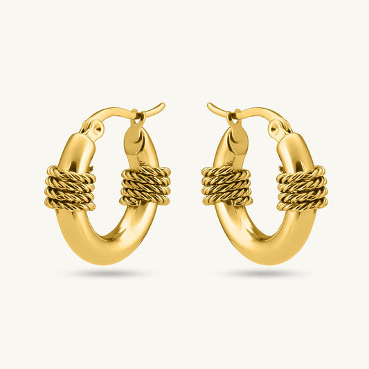 Gold Tyre Hoop Earrings