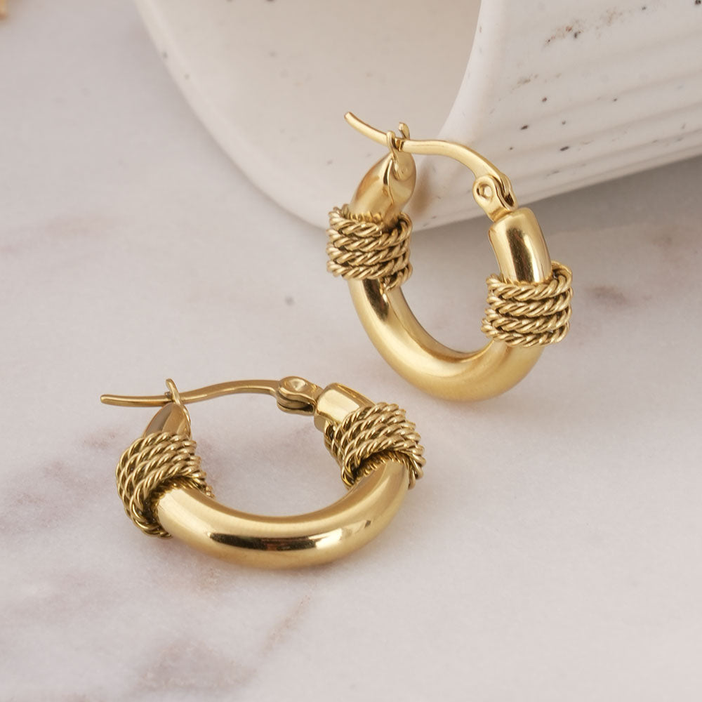 Gold Tyre Hoop Earrings