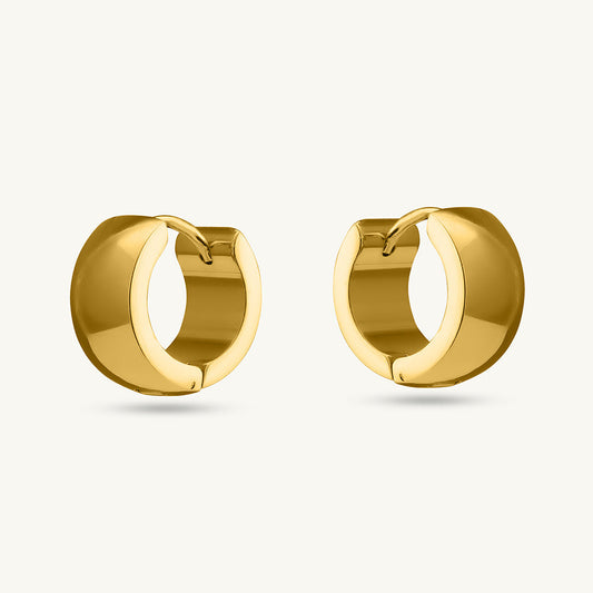 Plain Gold Round Bali Earrings