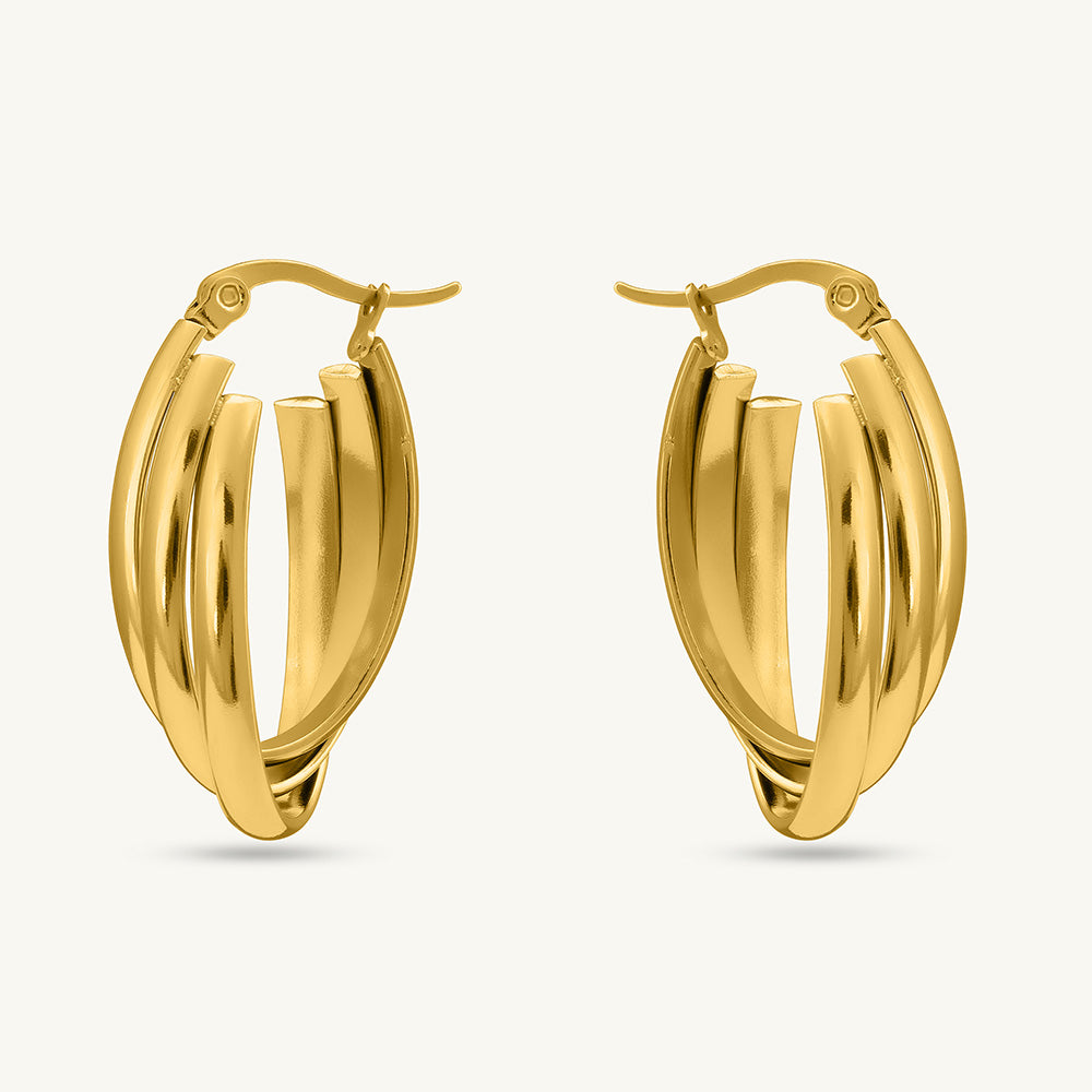 Elegant Oval Hoop Earrings