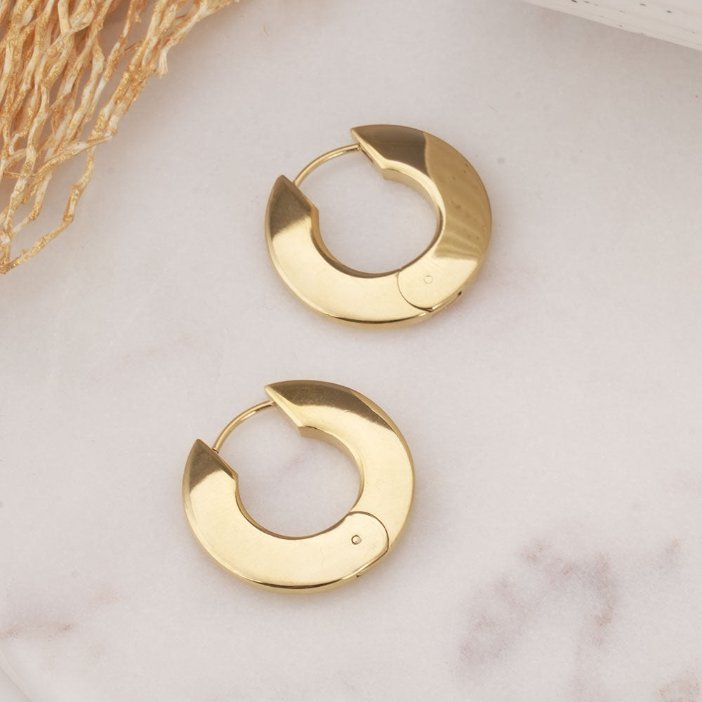 Flat Round Hoop Earrings