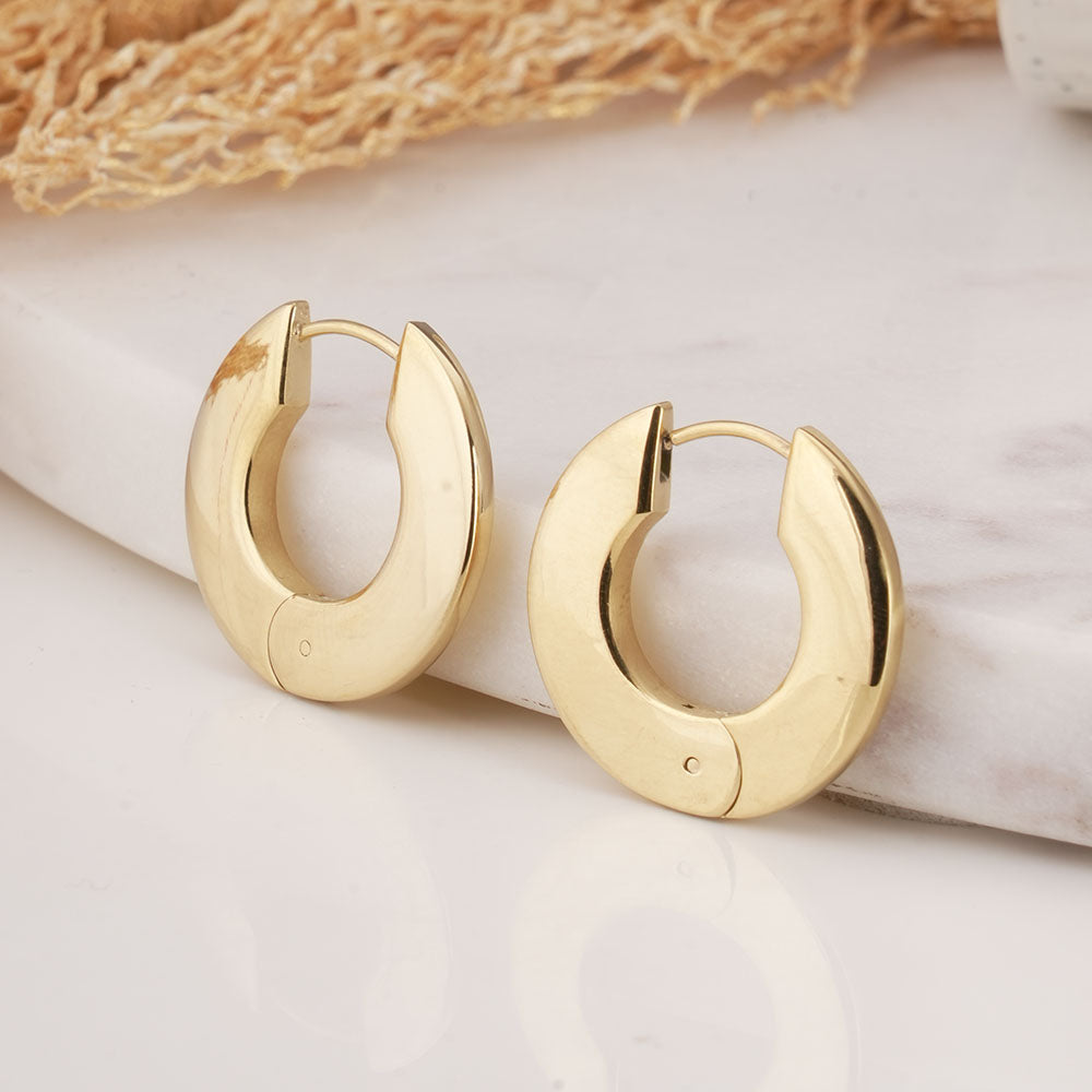 Flat Round Hoop Earrings