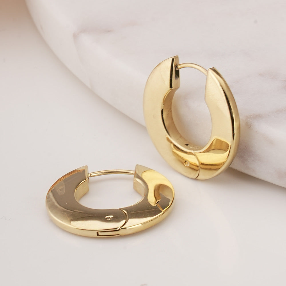 Flat Round Hoop Earrings