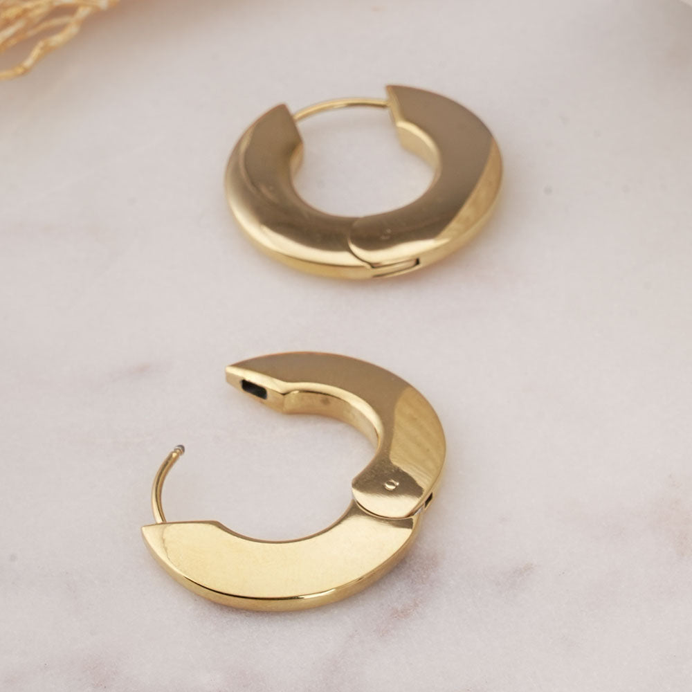 Flat Round Hoop Earrings