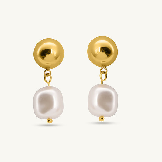 Ember Tear Pearl Earrings