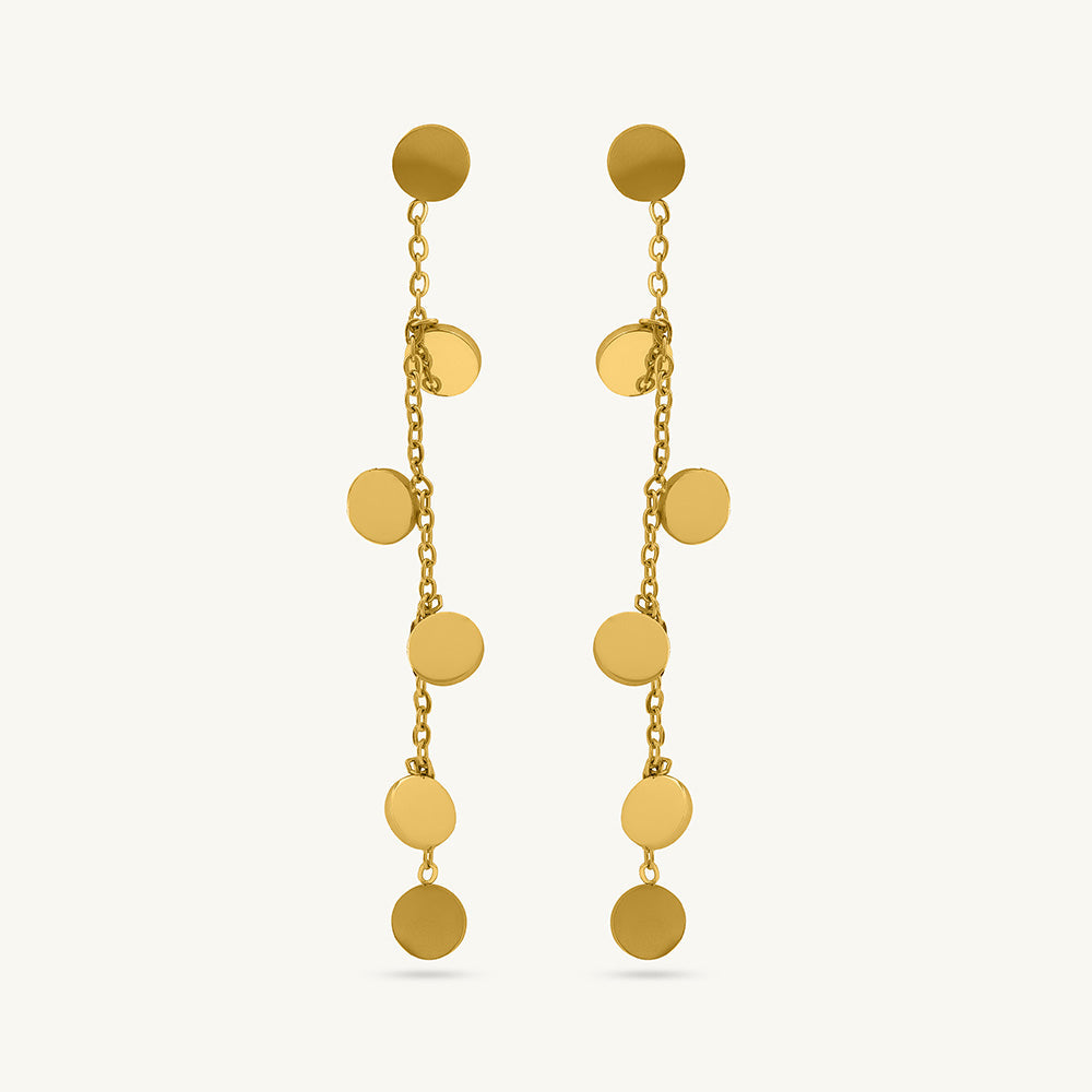 Minimalist Disc Dangle Earrings