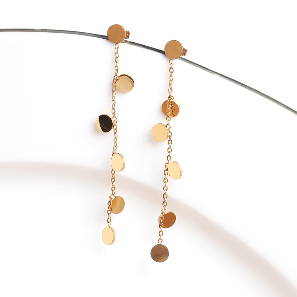 Minimalist Disc Dangle Earrings