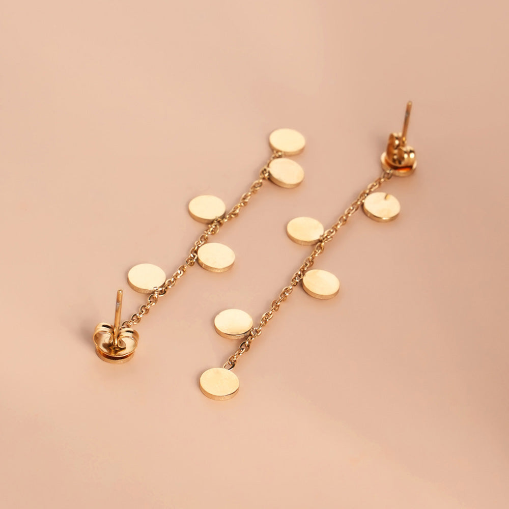 Minimalist Disc Dangle Earrings
