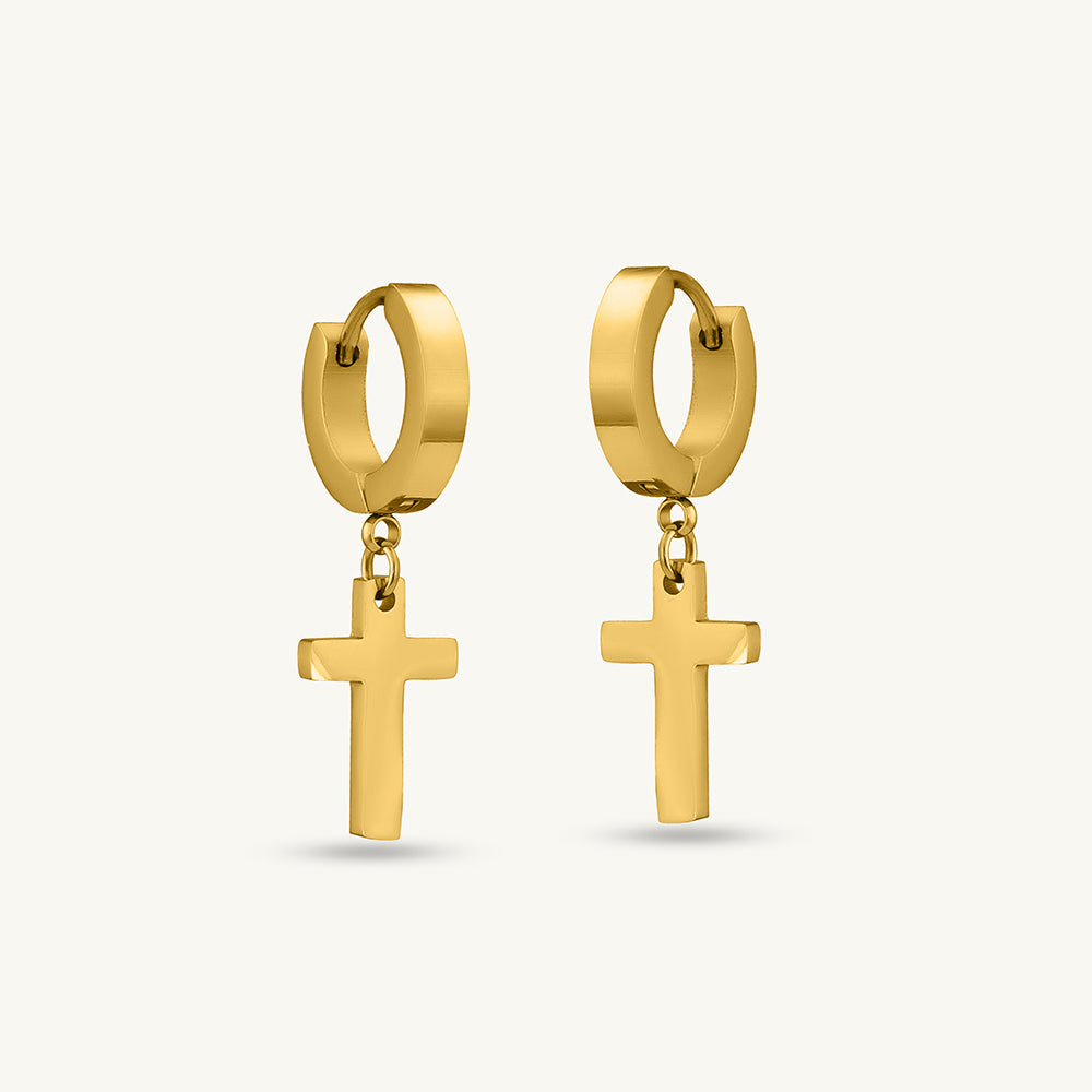Faithful Cross Drop Earrings
