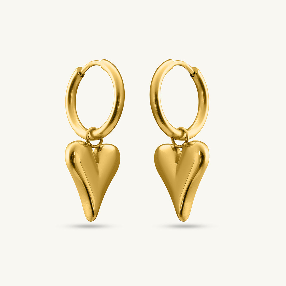 Love Dangle Hoops Earrings