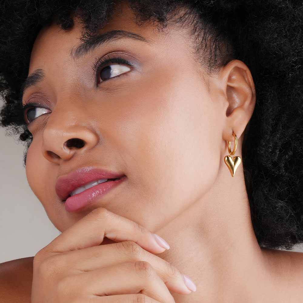 Love Dangle Hoops Earrings