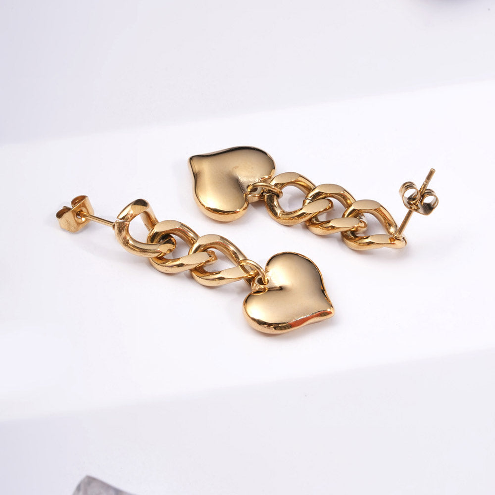 Heartlink Drape Drop Earrings