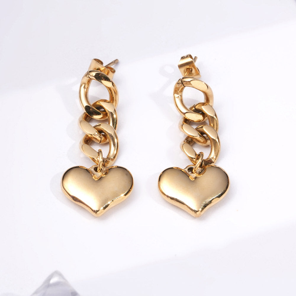 Heartlink Drape Drop Earrings