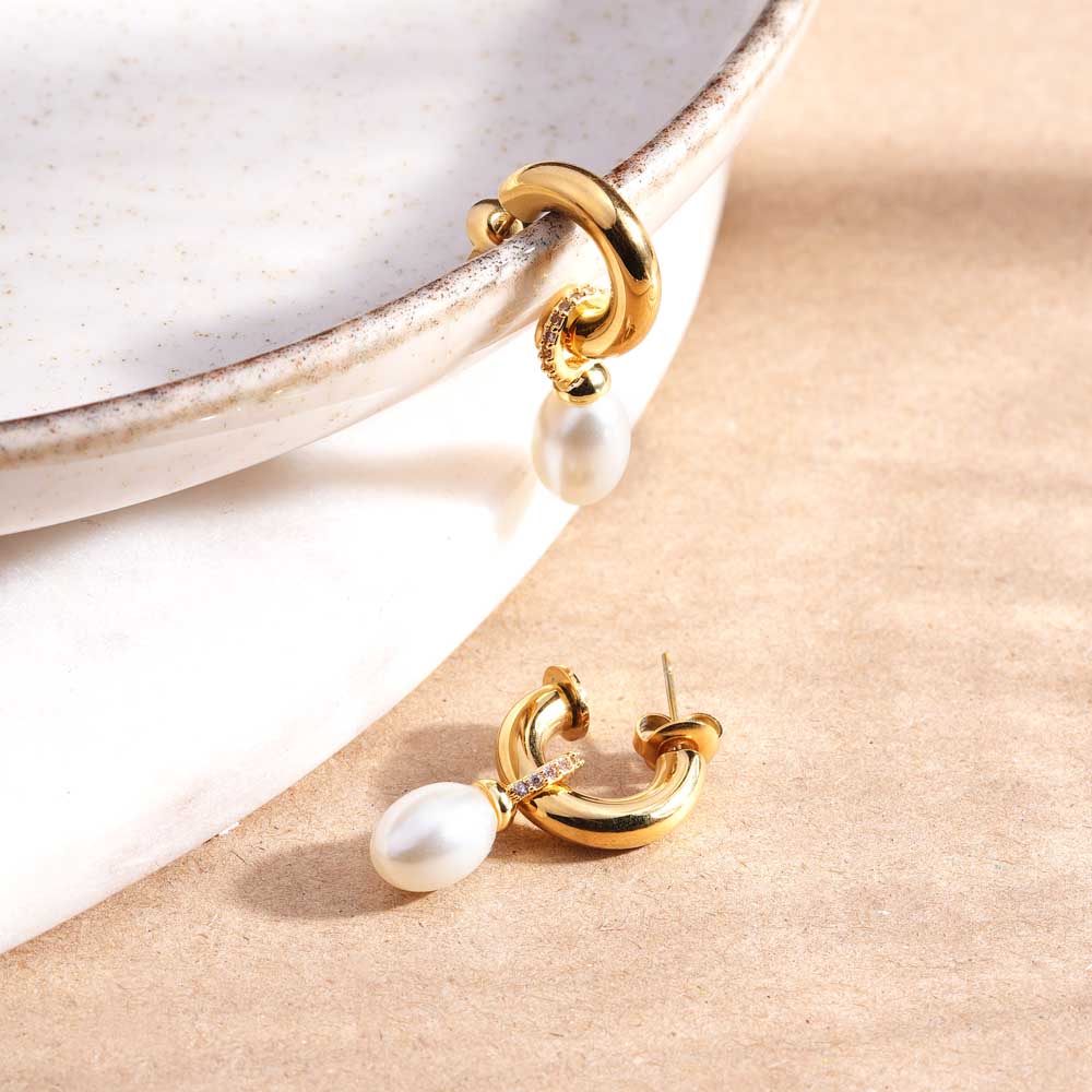 AuroraPearl Hoops