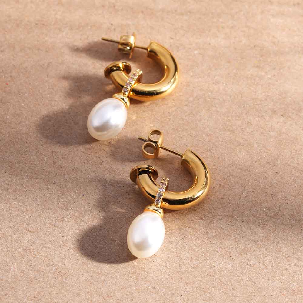 AuroraPearl Hoops