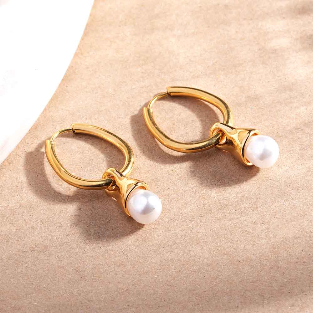 Twilight Pearl Hoops