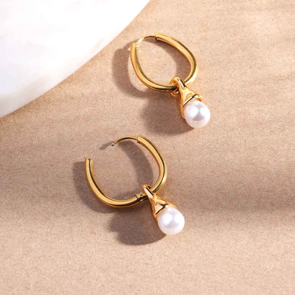 Twilight Pearl Hoops
