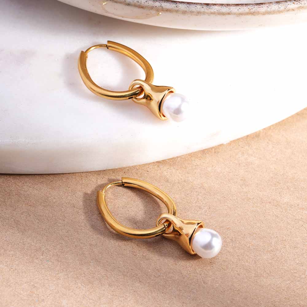 Twilight Pearl Hoops