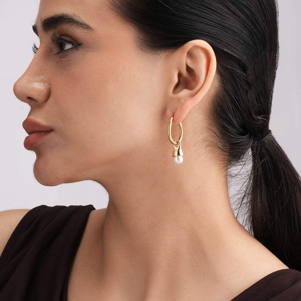 Twilight Pearl Hoops