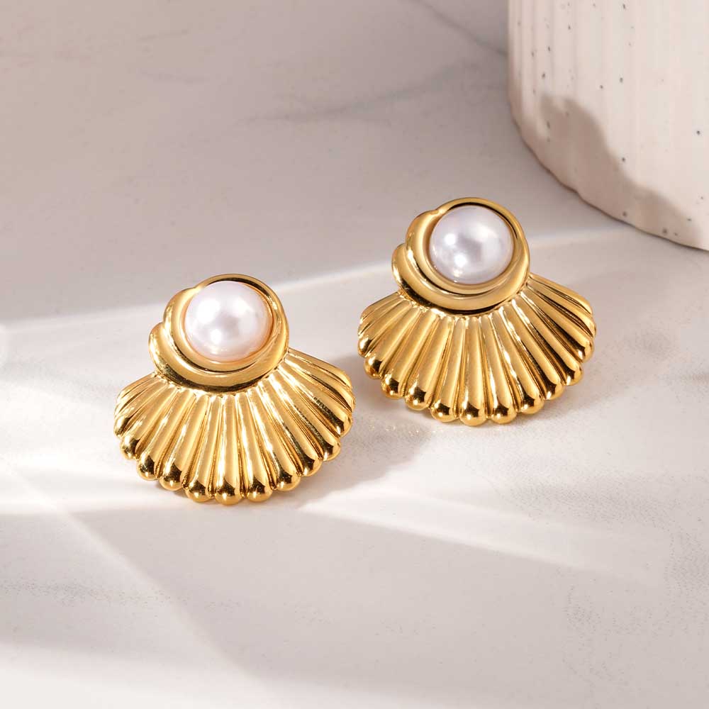 Oyster Pearl Stud Earrings
