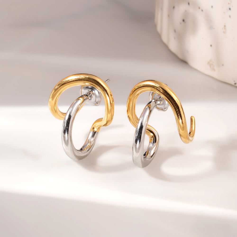 Abstract Curve Stud Earrings