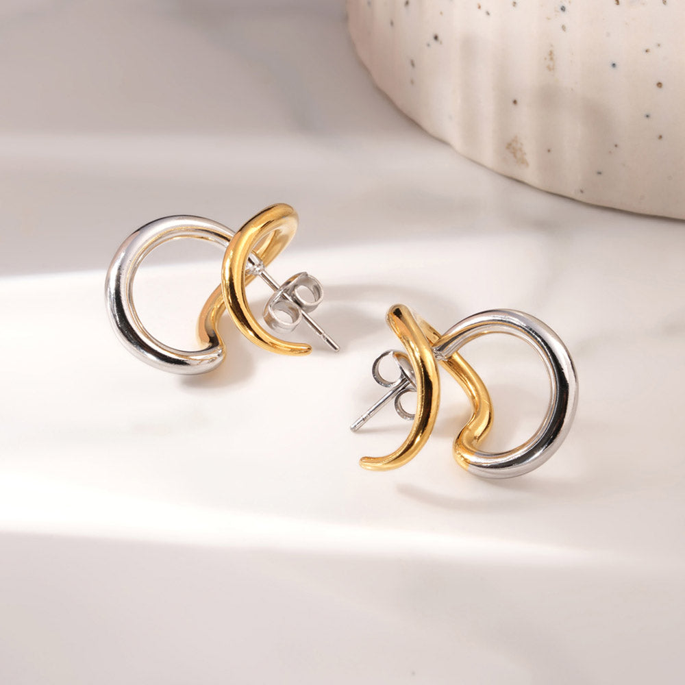 Abstract Curve Stud Earrings