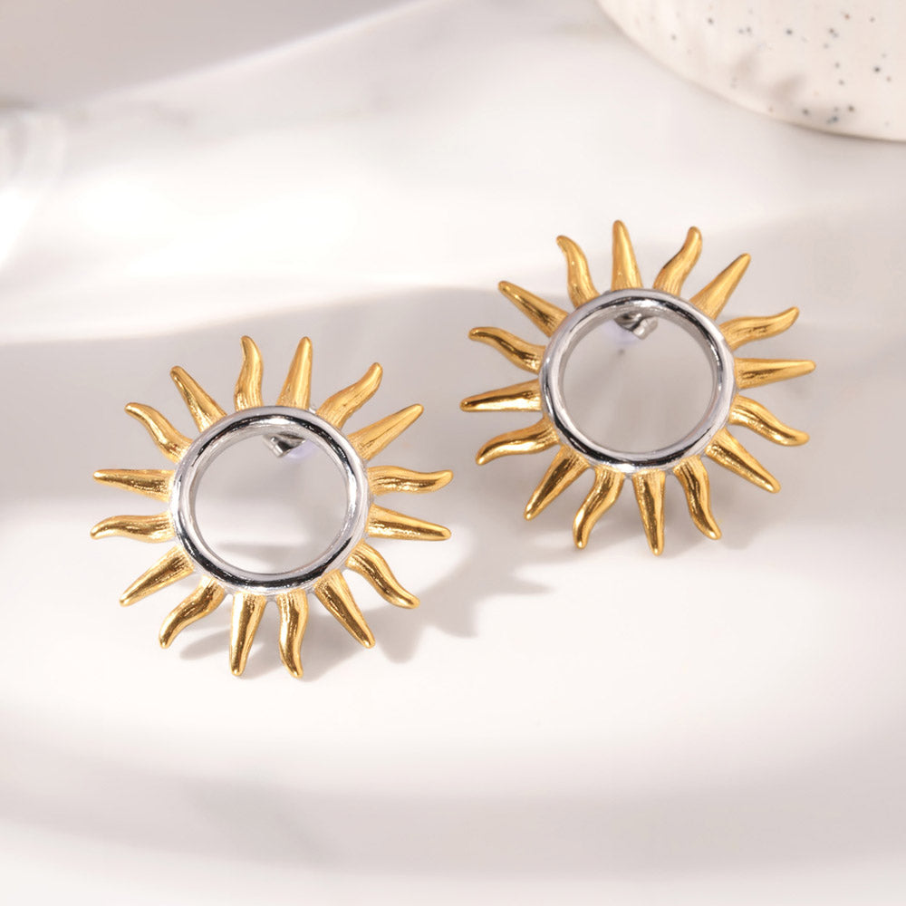 Multi Tone Sun Stud Earrings